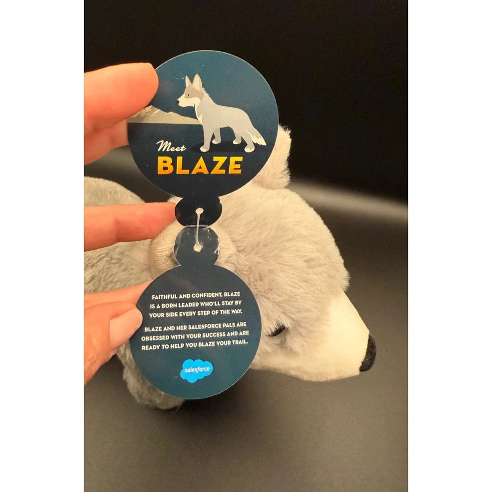 🐺 Salesforce “Blaze” Plush Wolf – 14” Corporate Mascot Stuffed Animal w/ Tags